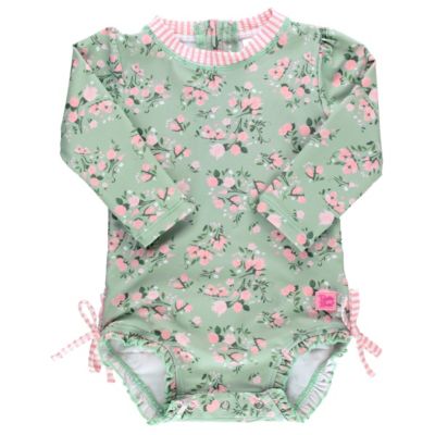 Toddler Girls Long Sleeve One Piece Rash Guard