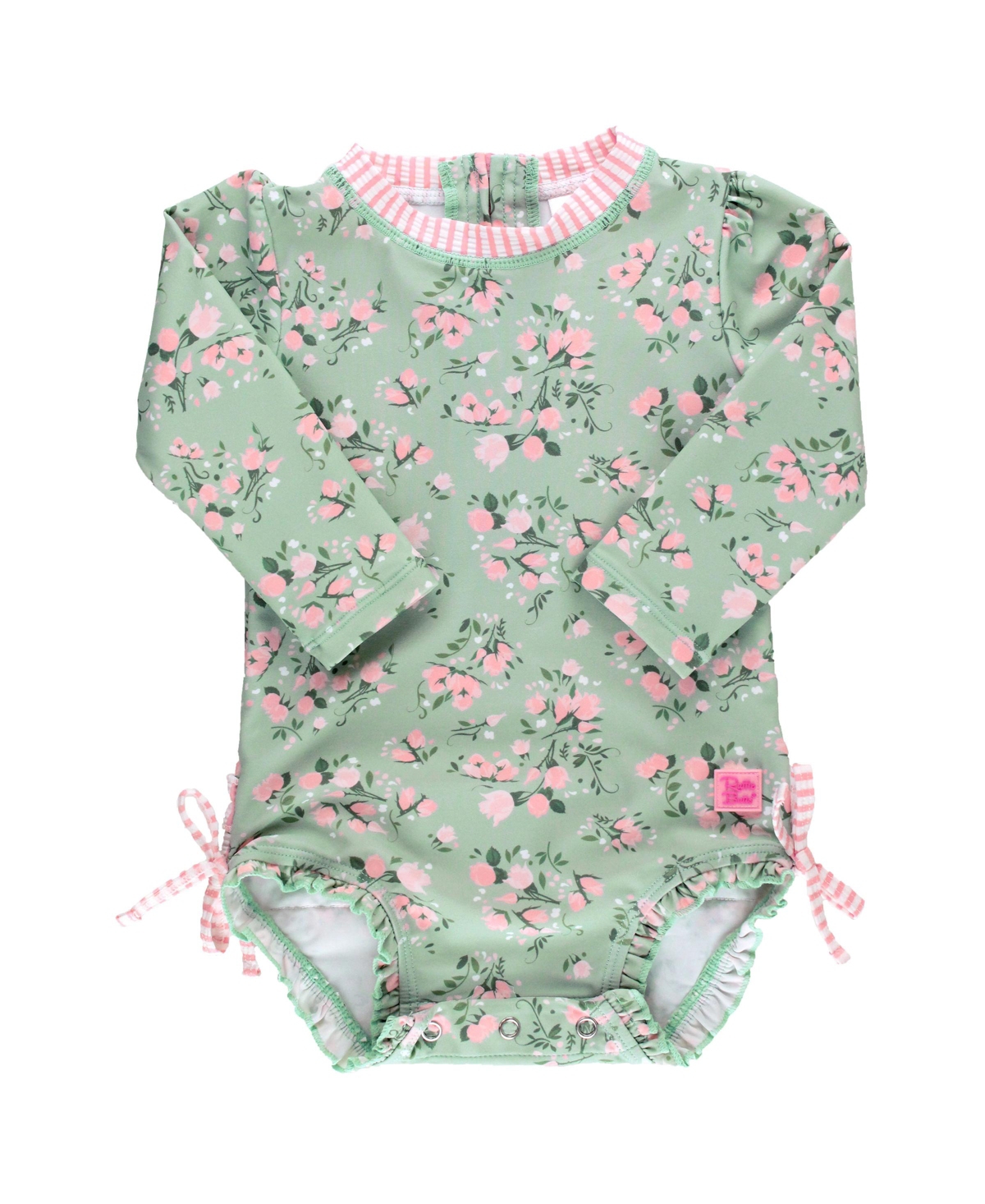 RuffleButts Baby Girls Long Sleeve One Piece Rash Guard