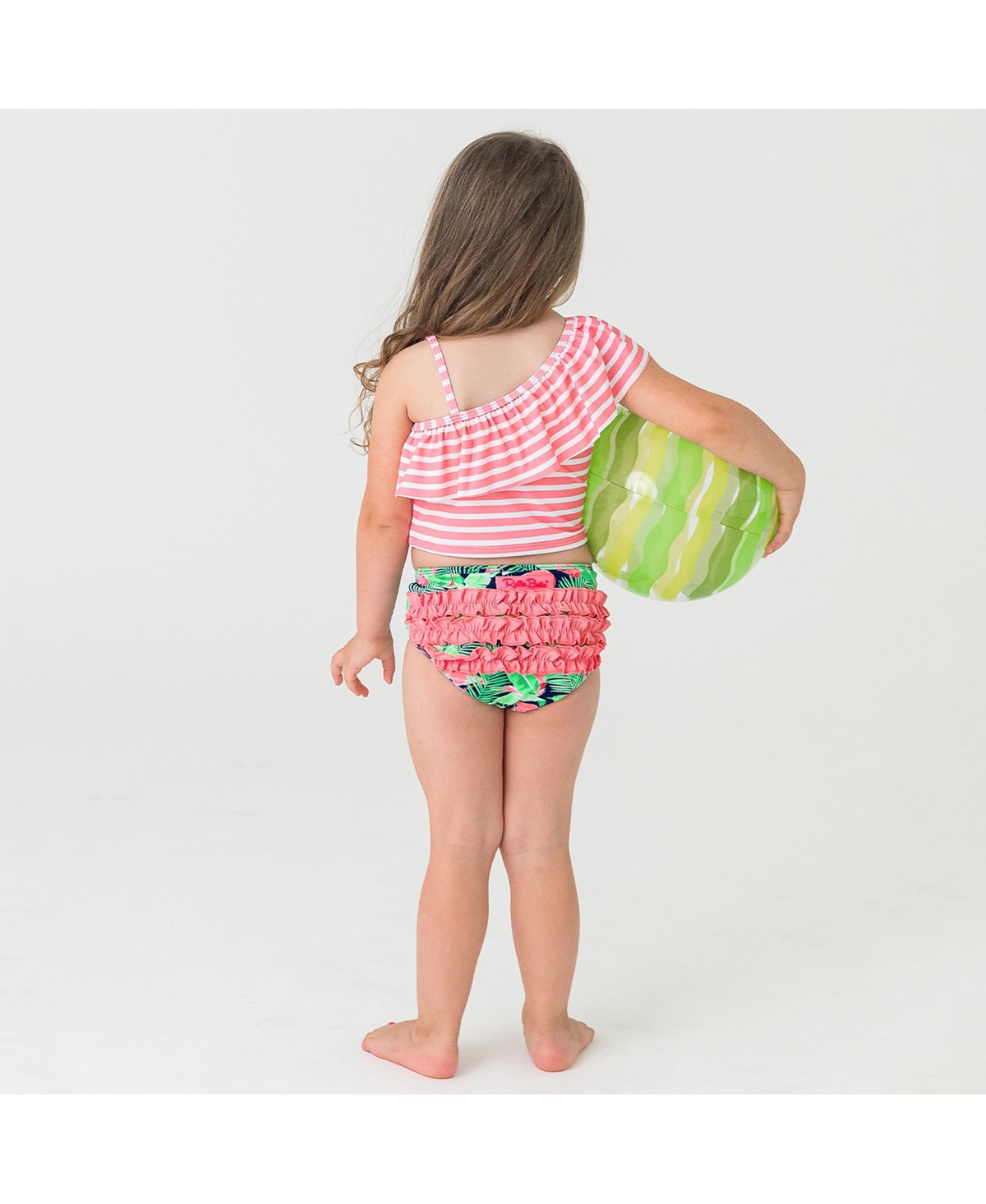 RuffleButts Toddler Girls One Shoulder Ruffle Tankini