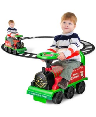6V Electric Kids Ride On Train Motorized Train Toy w/ Track and 6 Wheels