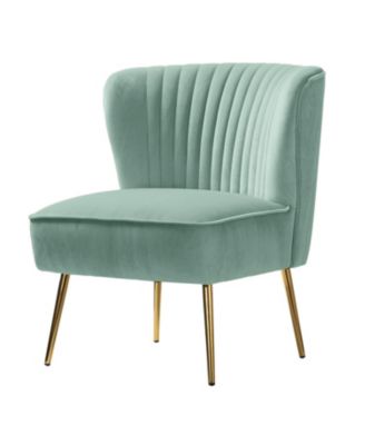 Velvet Accent Chair with Gold Metal Legs for Bedroom Guest Room Vanity