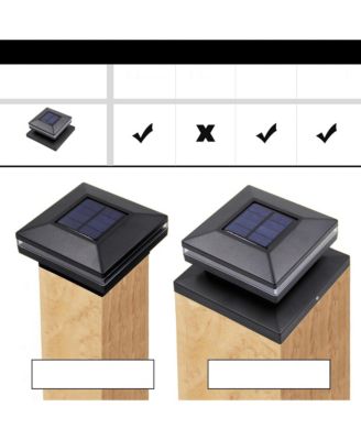 Solar Post Lights 2-Pack Weather Proof Modern Outdoor Post Caps