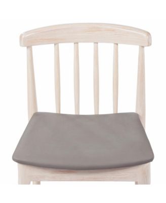 Charlize Set Of 2 Solid Wood Dining Chairs With Spindle Backrests And Vinyl Seats