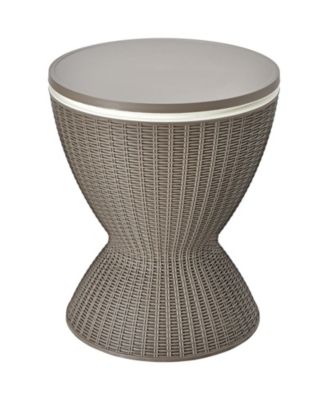 3 in 1 8 Gallon Patio Rattan Cooler Bar Table with Adjust Ice Bucket