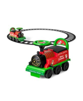 6V Electric Kids Ride On Car Toy Train with 16 Pieces Tracks