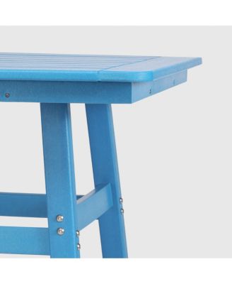 5-Piece HDPE Outdoor Patio Dining Bar Bistro Table Set with Counter High Stools