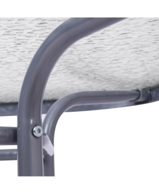 Tala Patio Table With Tempered Glass Top With Umbrella Hole And Steel Frame