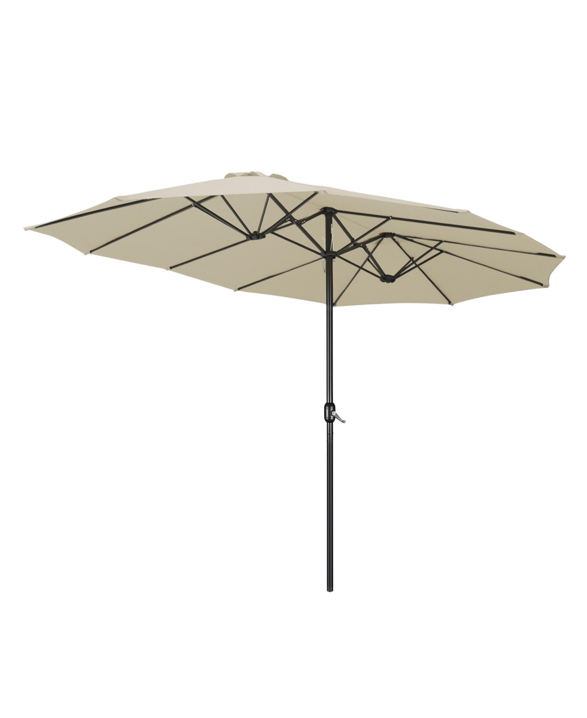 Yescom 14' Double-sided Patio Umbrella Sun Shade Fade Resistant Crank Outdoor Garden Market Sand