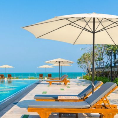 XL 13Ft Aluminum Patio Umbrella 8 Rib Heavy Duty Table Parasol Crank Outdoor Garden Deck Beach Furniture