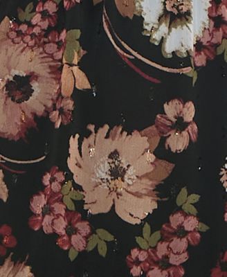 Juniors' Printed Tiered-Ruffle Short-Sleeve Dress