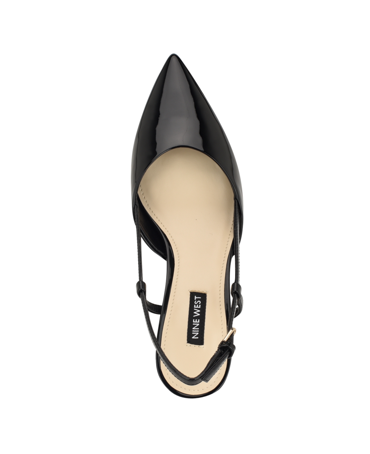 Shop Nine West Women's Rhonda Tapered Heel Slingback Pumps In Black Patent