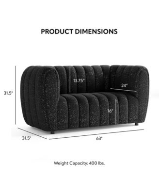 Lysander 63" Boucle Fabric Boho Loveseat