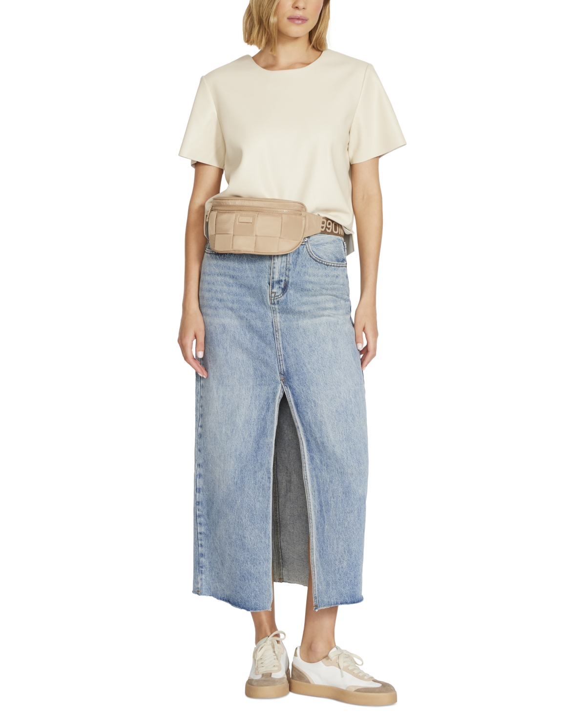 Steve Madden Women's Oversized Woven Belt Bag