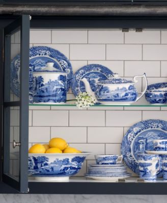 Blue Italian Oval Rim Dish