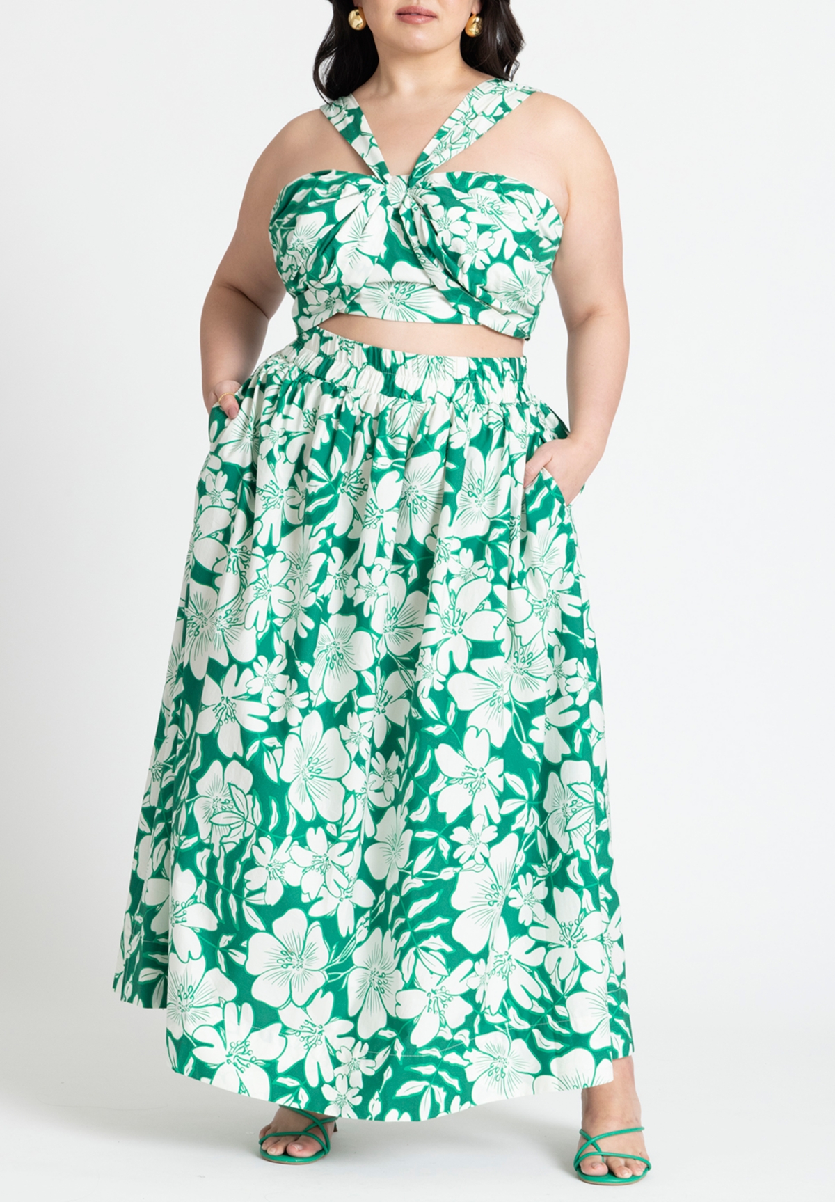 Eloquii Women's Split Strap Crop Top