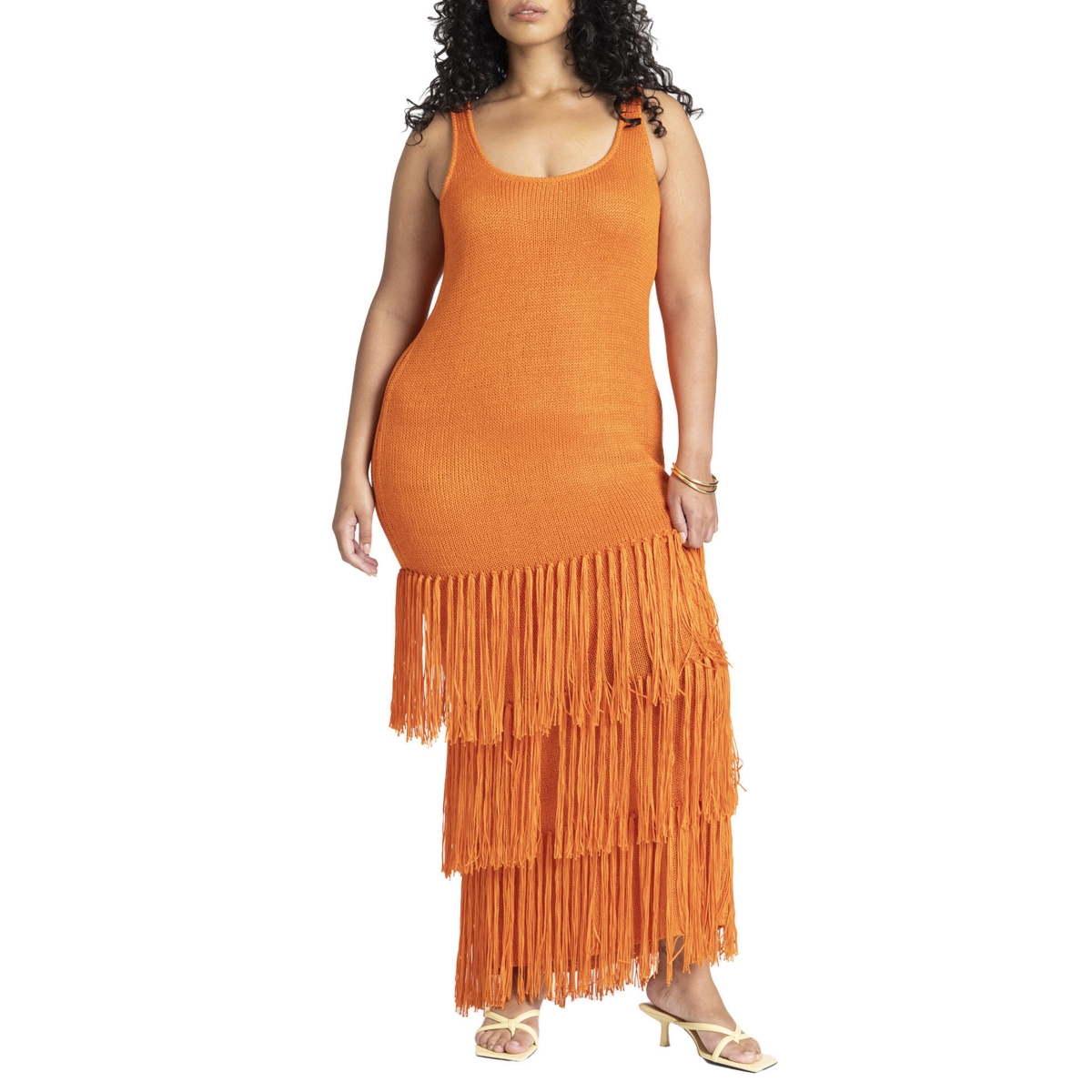 Eloquii Plus Size Fringe Sweater Dress