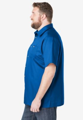 Big & Tall Solid Wrinkle-Resistant Short Sleeve Button Down