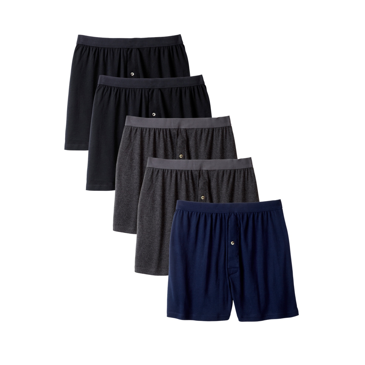 Big & Tall 5-Pack Cotton Boxers - Assorted darks