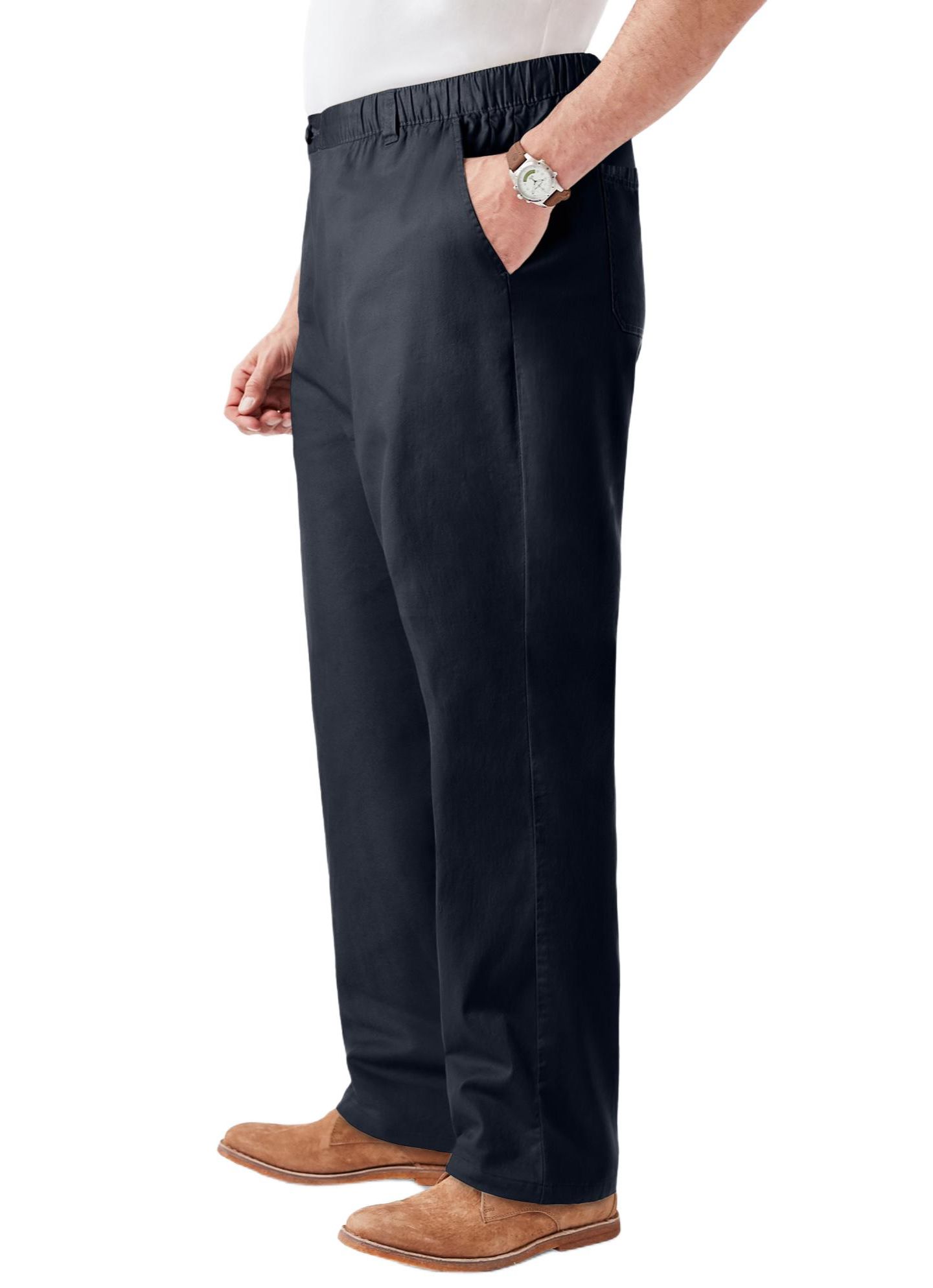 Мужские брюки KingSize Big & Tall Knockarounds Full-Elastic Waist, цвет: Чёрный — фото 4