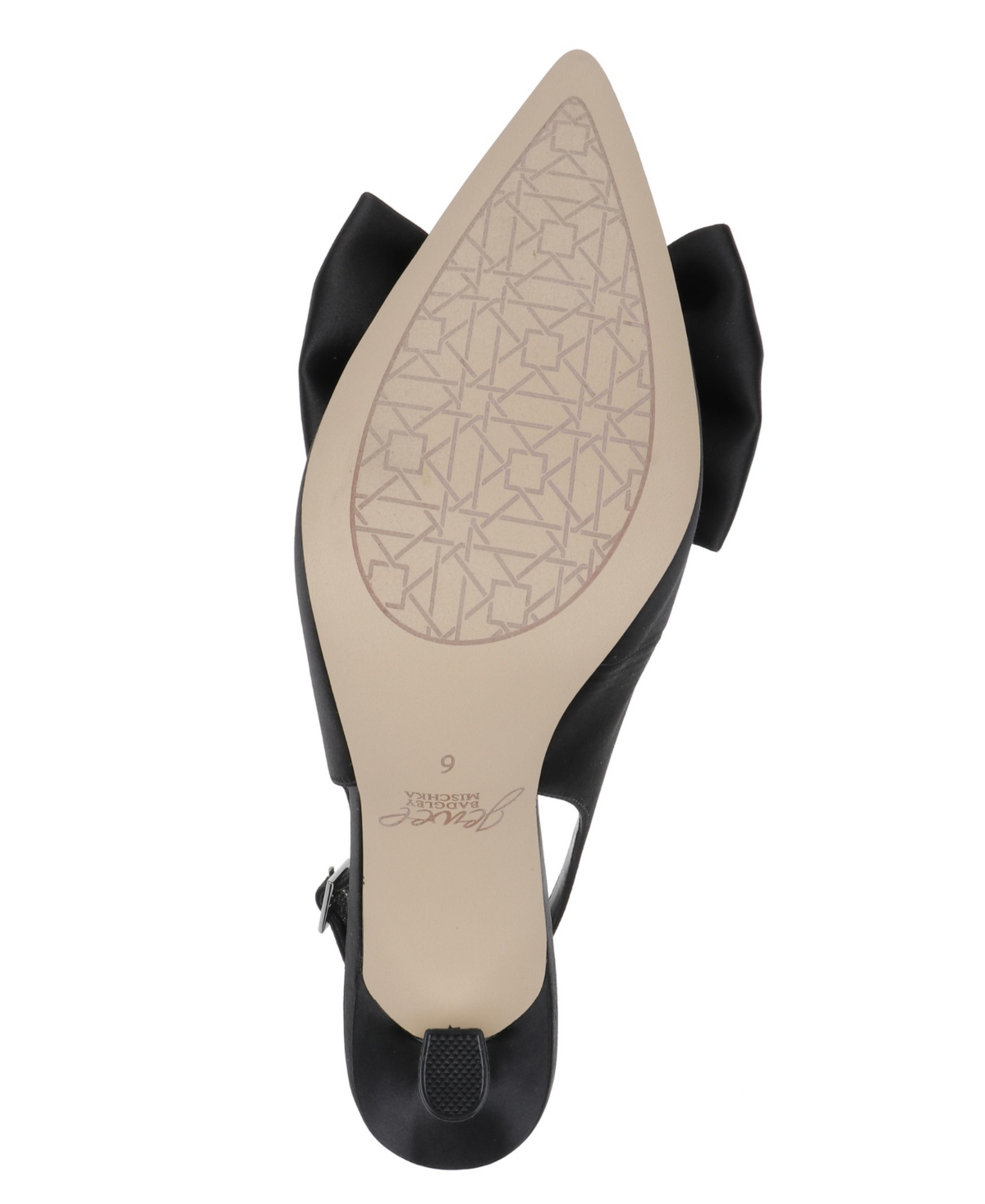 Jewel Badgley Mischka Kourtnay Slingback Pointed Toe Pump In Black Satin