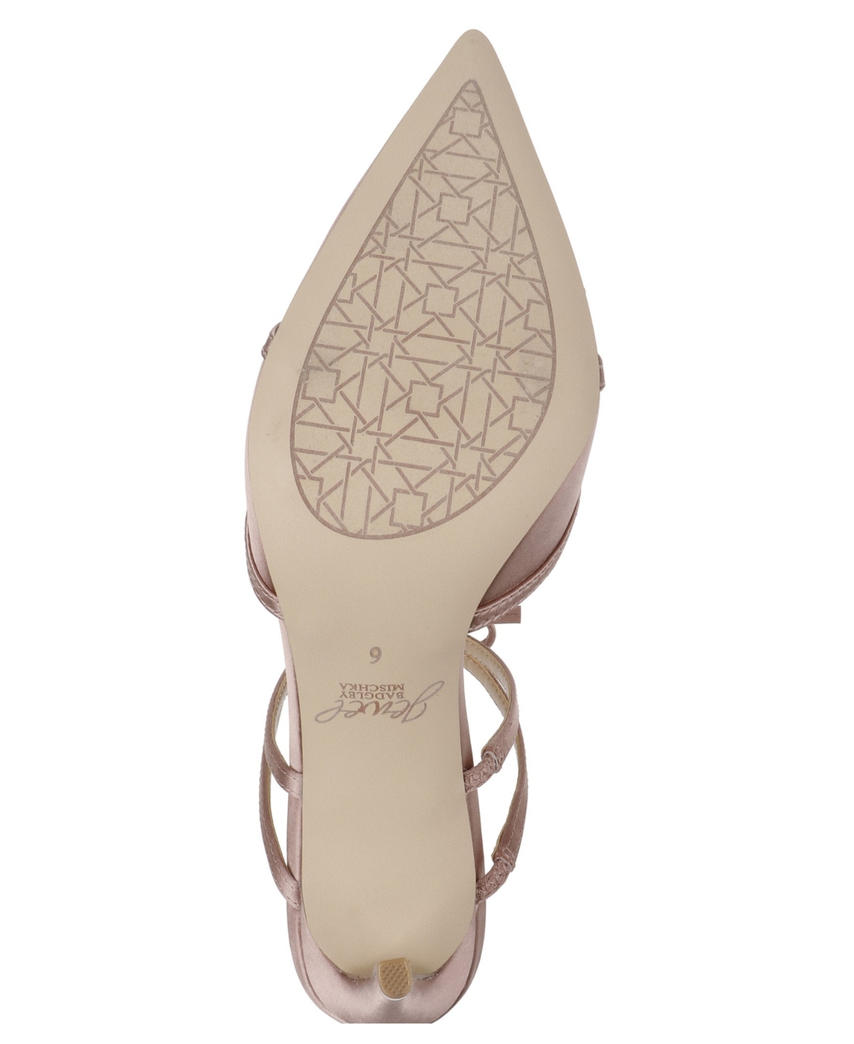 Jewel Badgley Mischka Klarise Pointed Toe Mule In Blush Satin