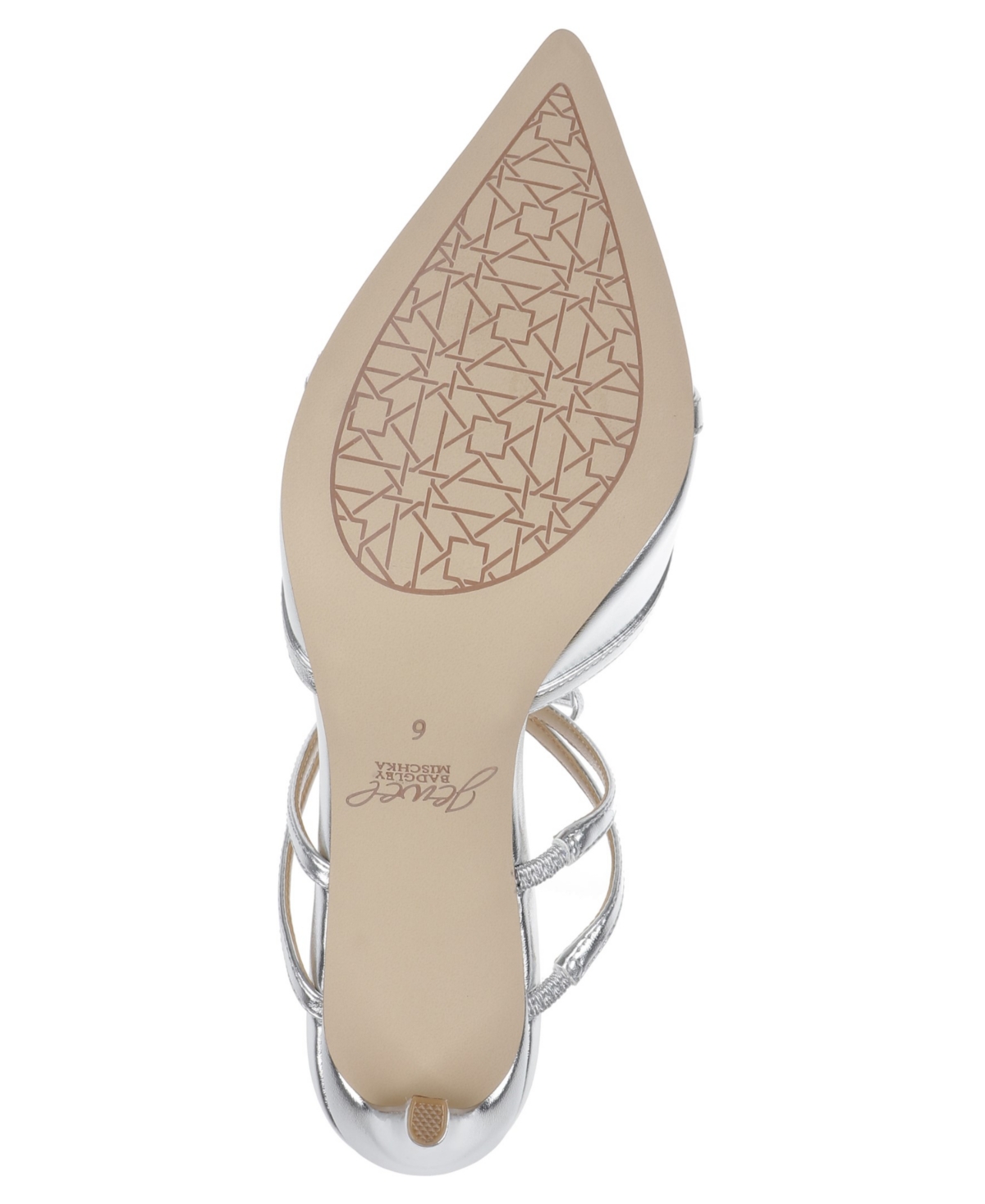 Jewel Badgley Mischka Klarise Pointed Toe Mule In Silver Metallic Fabric