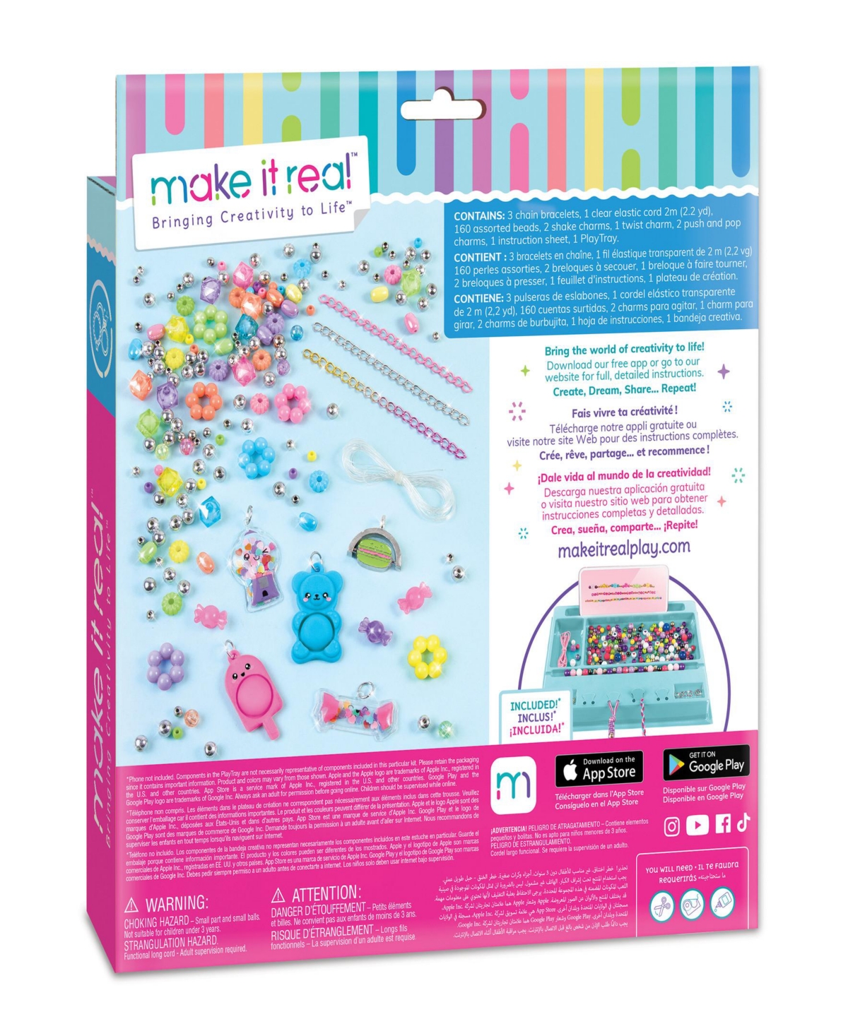 Make It Real Pop Shake Twist Diy Bracelet Kit In Multi