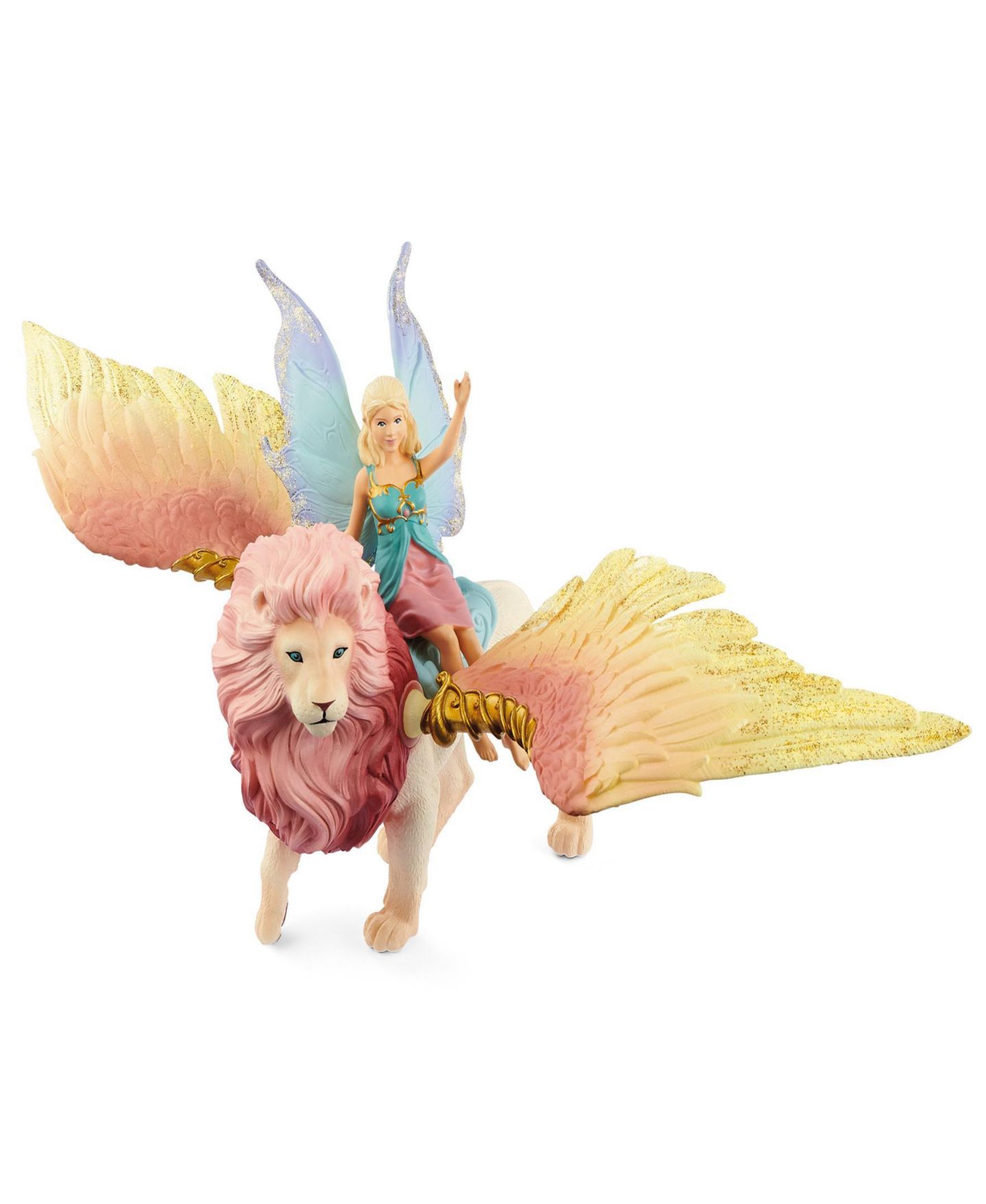 Детский игровой набор Schleich Bayala Fairy in Flight on Winged Lion Flapping Wings 2-Piece Playset, Ages 5+ — фото 4