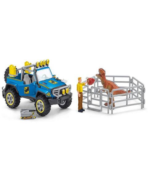 Детские фигурки Schleich Dinosaurs Off-Road Vehicle With Dino Outpost 14-Piece Playset, Ages 4+