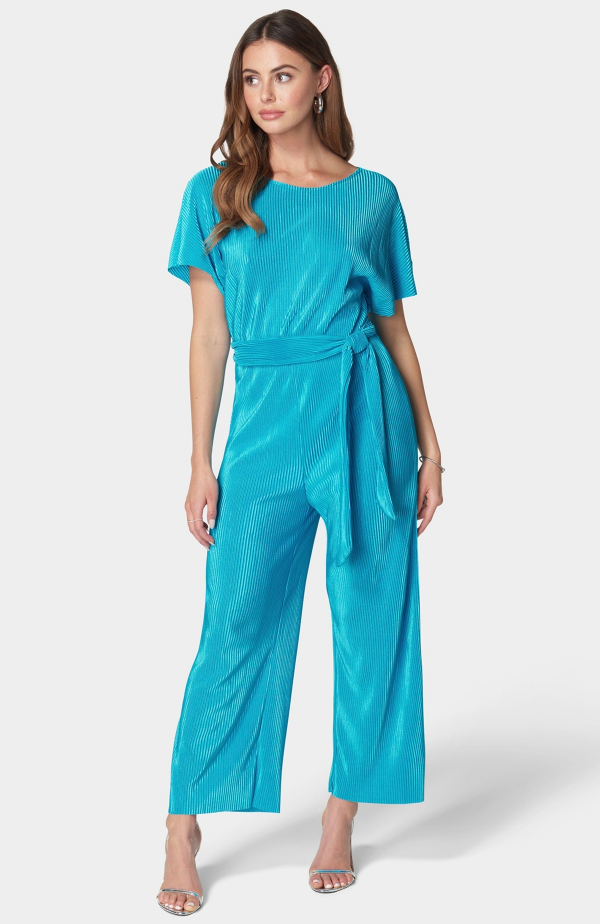 Women's Plisse Culotte Jumpsuit,Blue,XXSmall - Ocean