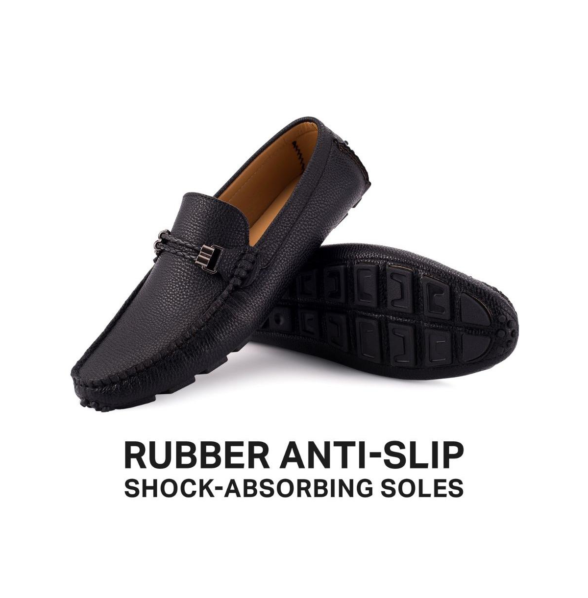Mio Marino Men's Speckled Leather Casual Loafers