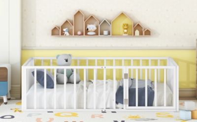 Twin Metal Fence Door Floor Bed