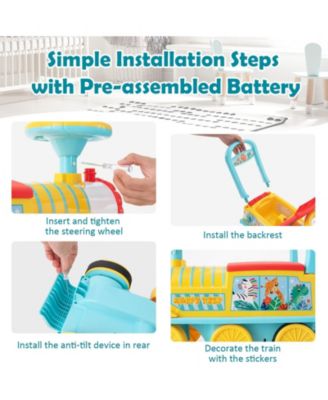 6V Electric Kids Ride On Car Toy Train with 16 Pieces Tracks