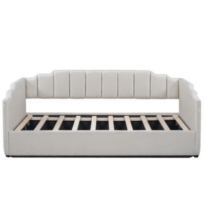 Streamdale Upholstered Daybed with Underneath Storage, Twin Size, White