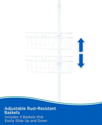 4-Tier Spring Tension Razor Holder Shower Corner Pole Caddy