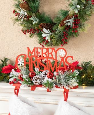14.5''L Christmas Metal Merry Christmas Stocking Holder
