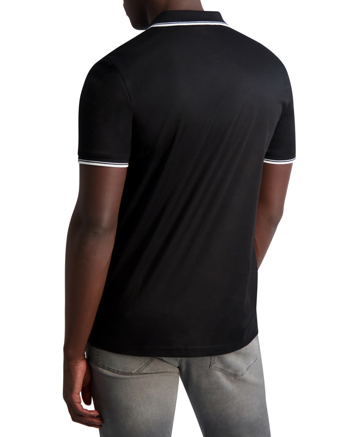Karl Lagerfeld Paris Men's Slim-Fit Karl Patch Tipped Polo Shirt