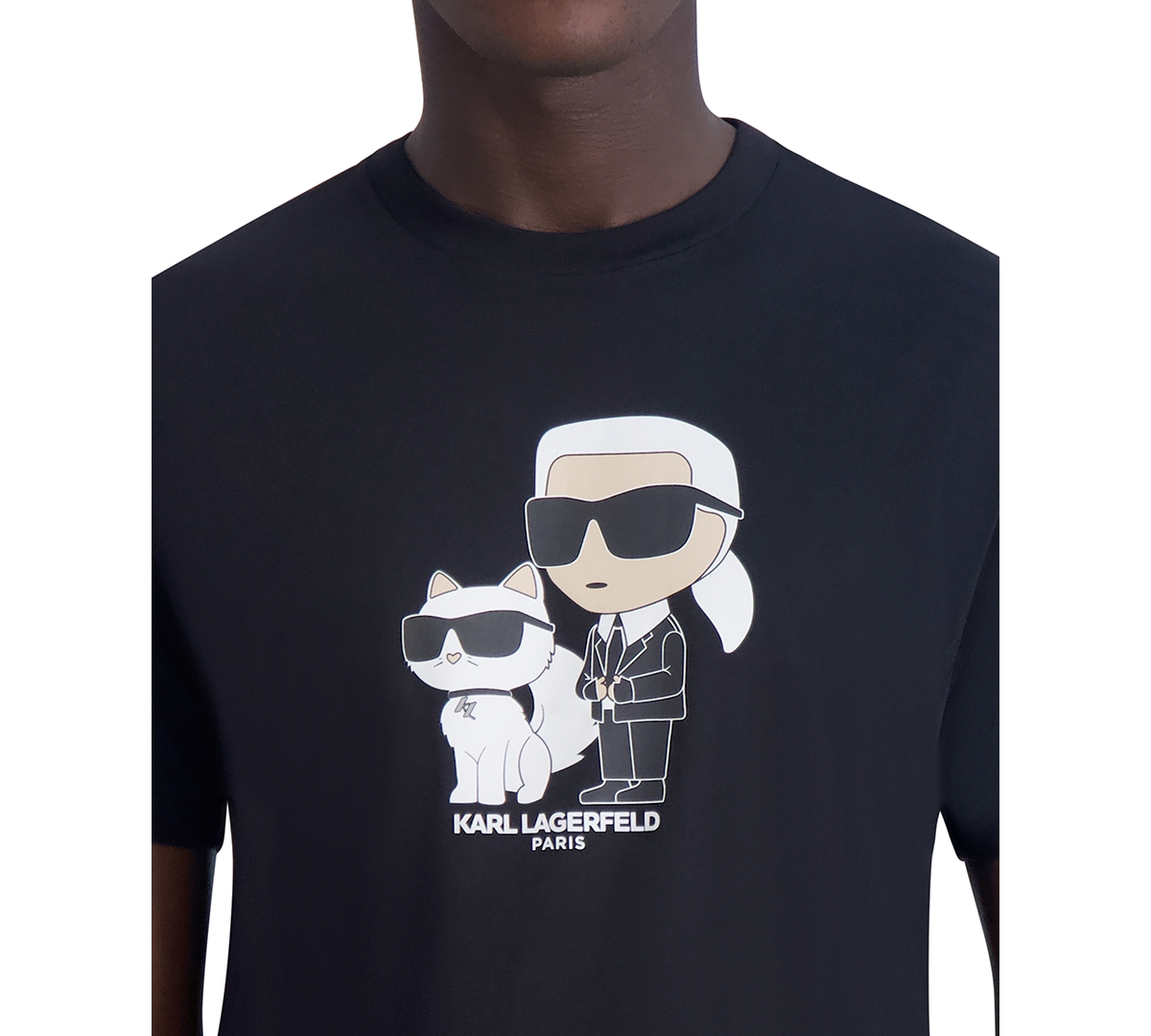 Karl Lagerfeld Paris Men's Slim-Fit Karl & Choupette Graphic T-Shirt