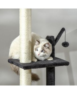 PawHut Adjustable Height Cat Tree with Multiple Activities and Scratching Posts