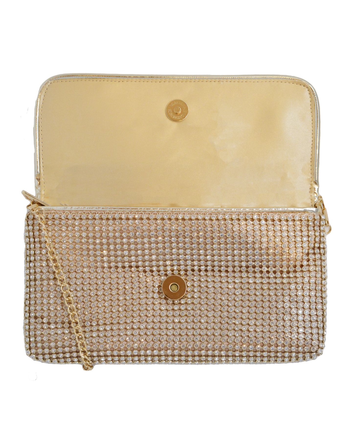 Женский клатч Bebe Zaza Flap Clutch, цвет: Золотой / Белый — фото 4