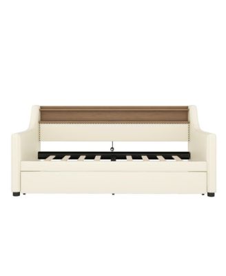 Twin Daybed with Trundle and LED Lights