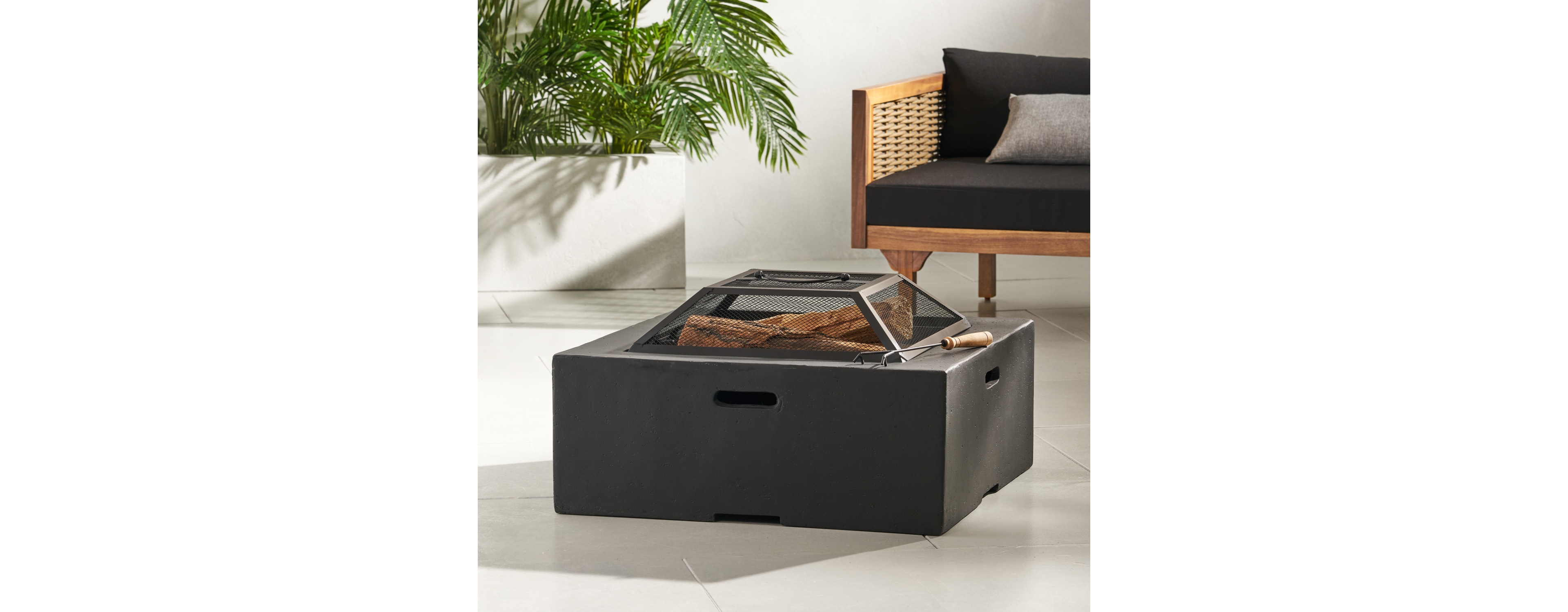 Mgo 29” Square Wood Burning Fire Pit
