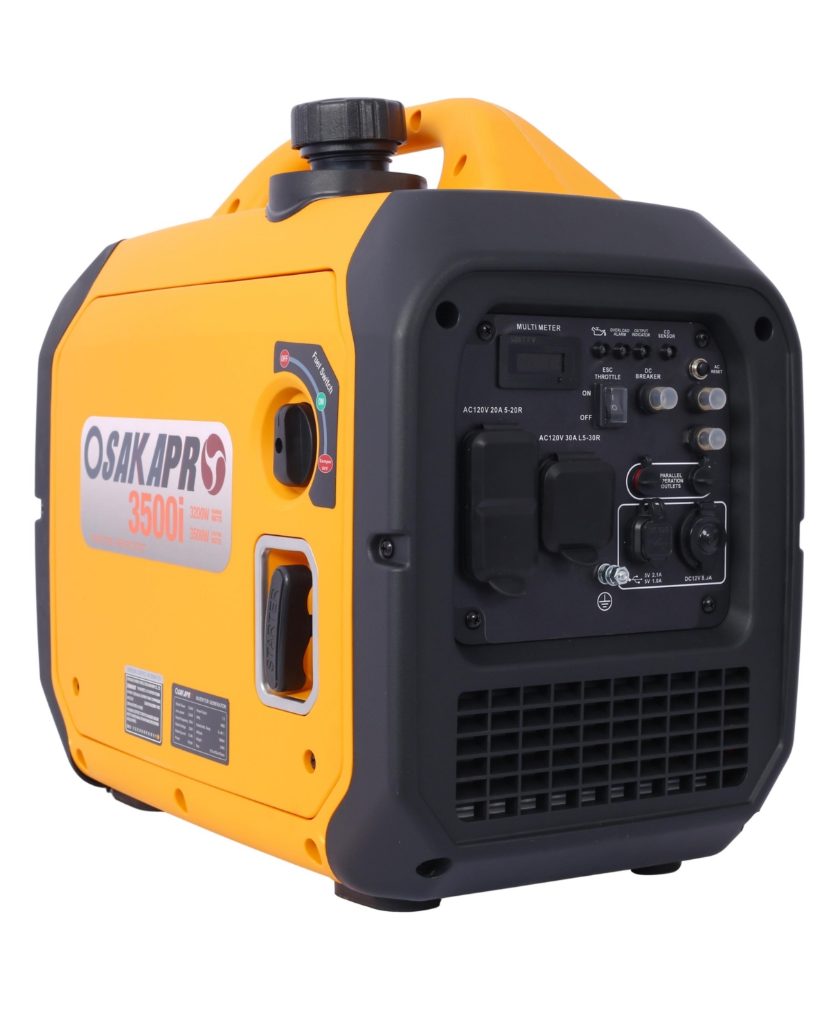 Streamdale Furniture Powerful 3500W Generator with Co Sensor, Multiple Outlets, and Inverter Technology
