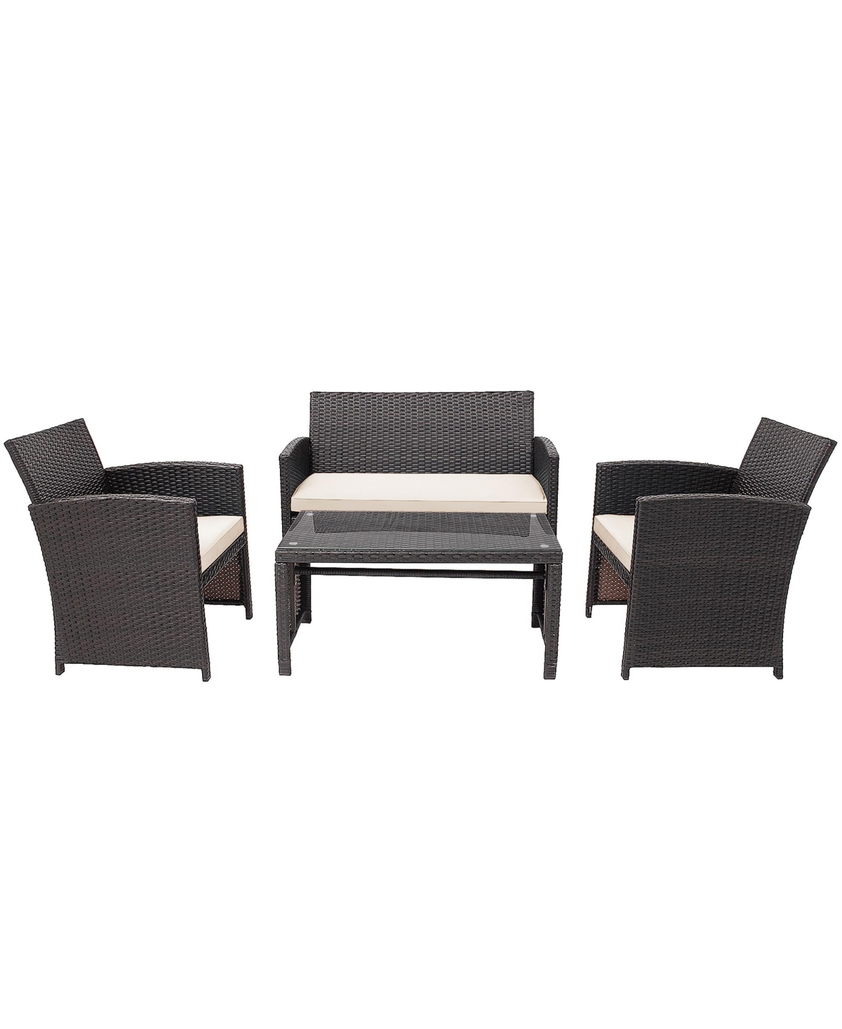 Costway 8PCS Patio Rattan Furniture Set Cushioned Chair Sofa Table Turquoise