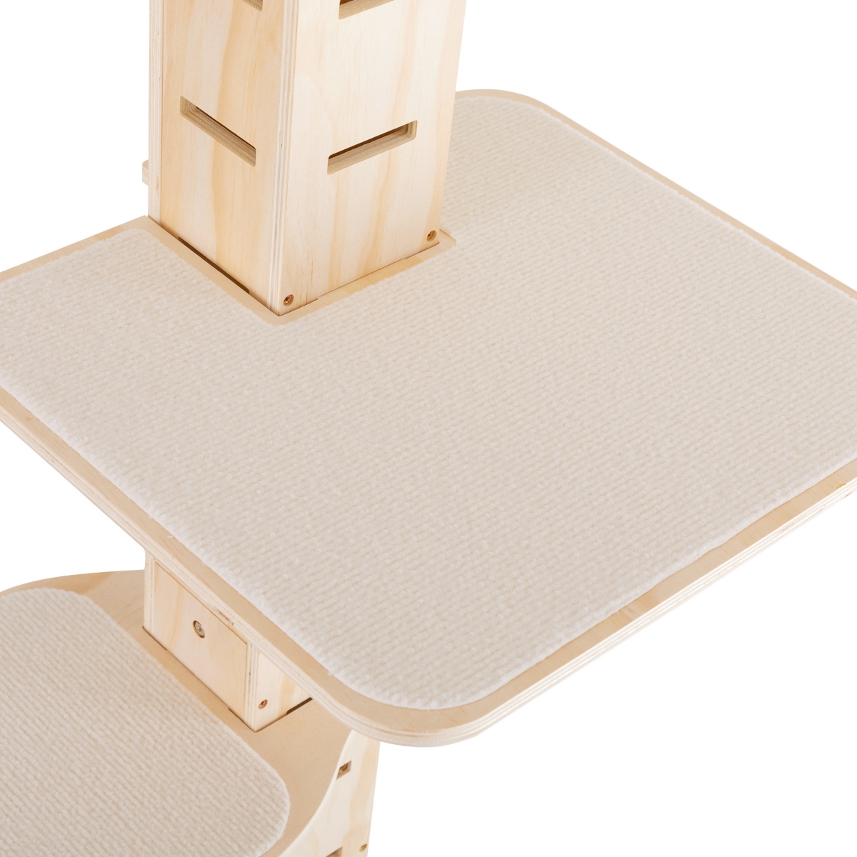 Adjustable 8.53-9.84ft Floor-to-Ceiling Cat Tree with Perches and Flannel Mat