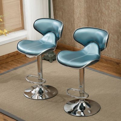 Streamdale Modern Faux Leather Air Lift Bar Stools (Set of 2