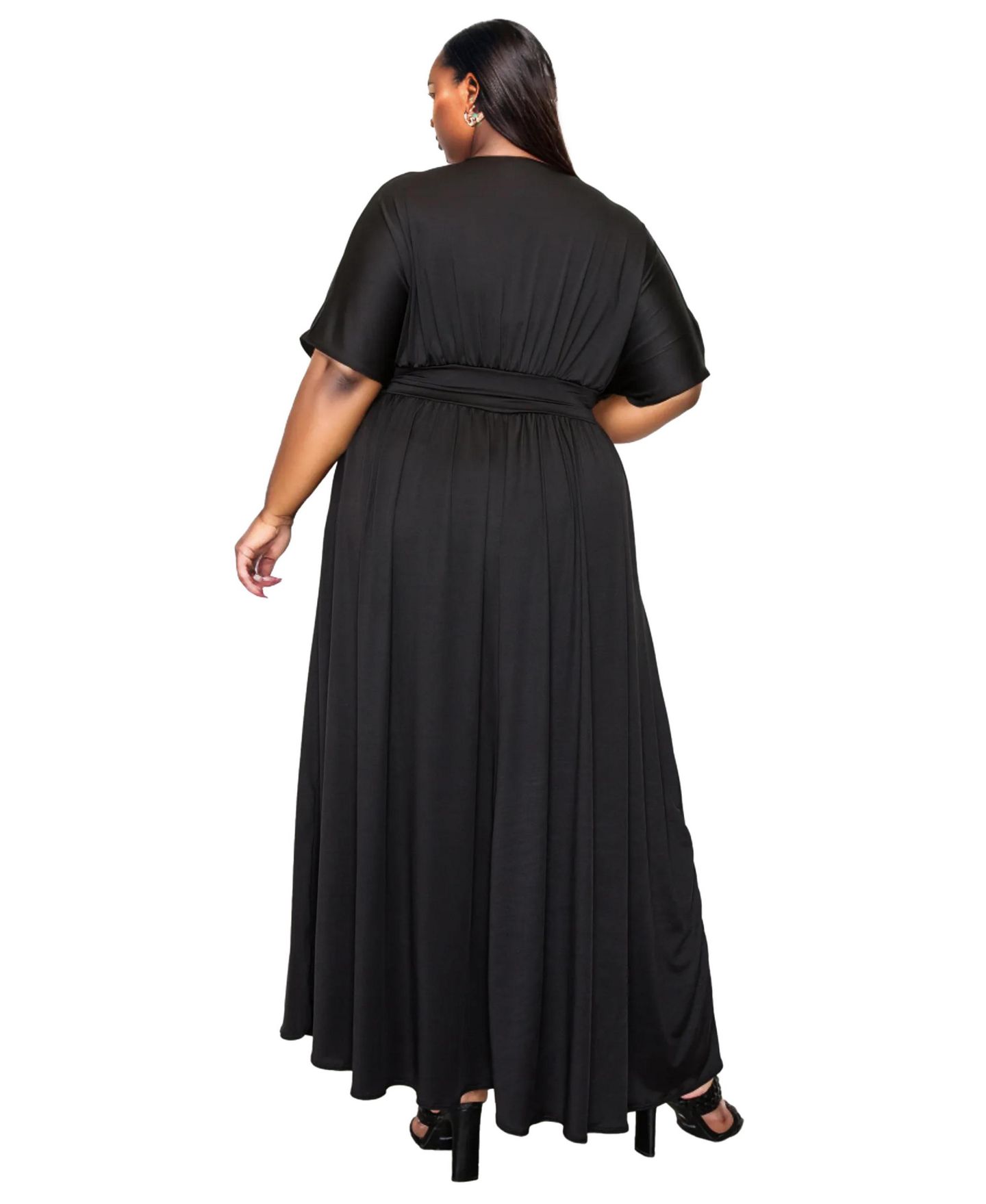 Женское платье L I V D Plus Size Raffi Pocket Empire Waist Maxi, цвет: Чёрный — фото 3