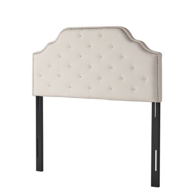 Streamdale Contemporary Button-Tufted Upholstered Headboard with Nailhead Accents