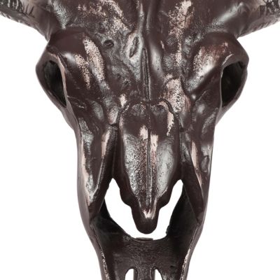 Streamdale Bronze Handcrafted Aluminum Bull Skull Decor with Stand