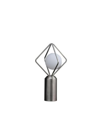 19.5"In Ernst Modern Monoclinic Pendeloque Silver Metal Table Lamp